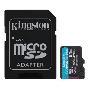 Kingston Canvas Go Plus A2/micro SDXC/64GB/170MBps/UHS-I U3/Class 10/+ Adaptér SDCG3/64GB