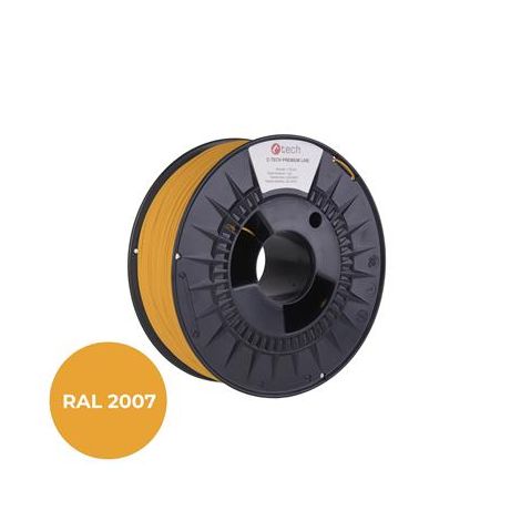 Tlačová struna (filament) C-TECH PREMIUM LINE, PLA, luminiscenčná svetlá oranžová, RAL2007, 1,75mm, 3DF-P-PLA1.75-2007