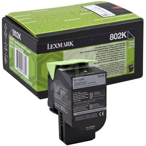 Toner Lexmark 802K, 80C20K0 (CX310, CX410, CX510), čierna (black), originál