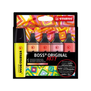 Zvýrazňovač  - STABILO BOSS ORIGINAL - ARTY - 5 ks balenie - s 5 rôznymi farbami
