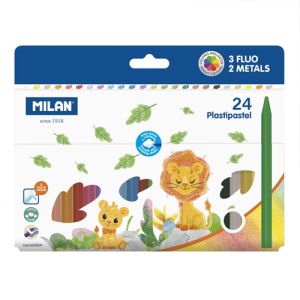 Pastelky MILAN okrúhle plastické 19 ks + 3 ks FLUO + 2 ks metalické