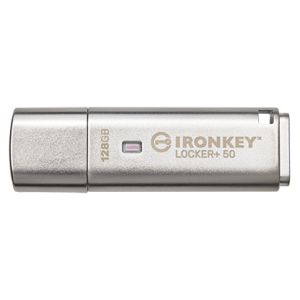 Kingston IronKey Locker+ 50/128GB/USB 3.1/USB-A/Strieborná IKLP50/128GB