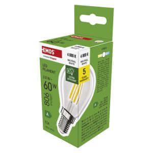 EMOS LED FLM MINI GL 3,8 W (60 W) 806lm E14 NW A CLAS 1525731454
