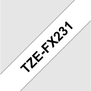 TZE-FX231, biela / čierna, 12 mm TZEFX231