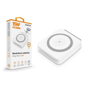 Bezdrôtová nabíjačka ALIGATOR Mag-Book 2v1, určené pre MagSafe a nabíjanie Apple Watch, 15W, biela AMS02WT