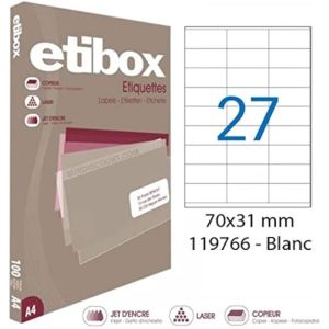 Etikety univerzálne 70x31mm Etibox A4 100 hárkov 