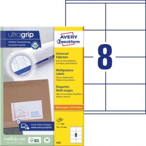 Etikety univerzálne 105x70mm Avery A4 100 hárkov 