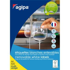 Etikety univerzálne odnímateľné 48,5x25,4mm Agipa A4 100 hárkov 