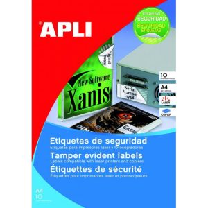 Etikety bezpečnostné APLI `šachovnicový vzor` 45,7 x 21,2 mm A4 strieborné 10 hárkov 