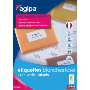 Etikety laser 52,5x29,7mm Agipa A4 100 hárkov 