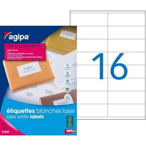 Etikety laser 105x35mm Agipa A4 100 hárkov 