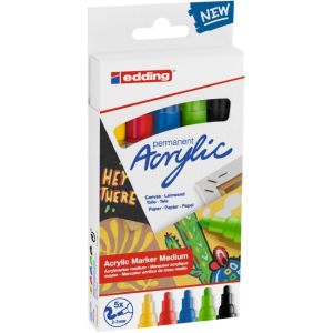 Sada akrylových popisovačov edding 5100 5f základné farby 