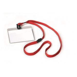 Visačka s červeným remienkom DURABLE 90x60mm 10ks 