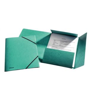 Prešpánový obal s gumičkou Esselte zelený 