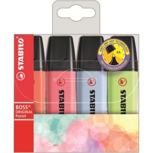 Sada zvýrazňovačov STABILO Boss pastel 4 ks 