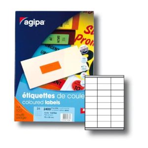 Etikety farebné 70x35mm APLI A4 100 hárkov fluo oranžové 