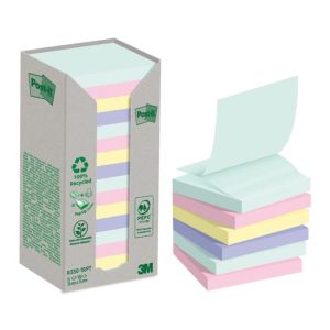 Samolepiace Z-Bločky Post-it recyklované, NATURE, 76x76 mm, dúhové, 16x100 lístkov 