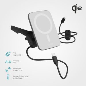 Epico Qi2 Mag+ ultra tenká autonabíjačka - biela 9915102100020