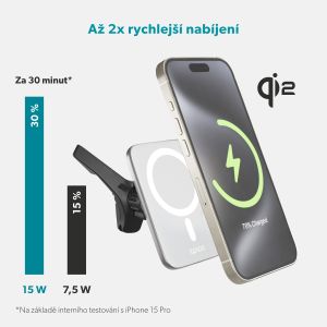 Epico Qi2 Mag+ ultra tenká autonabíjačka - biela 9915102100020