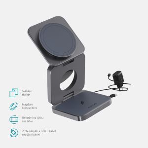 Epico UltraBase 3in1 Fold Mag+ stojanček EF30-sivá 9915112700005