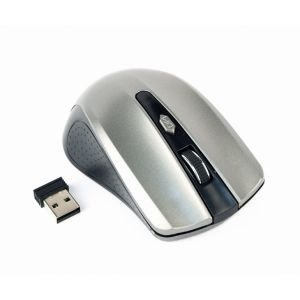 Gembird MUSW-4B-04-BG/Cestovná/Optická/1 600 DPI/Bezdrôtová USB/Čierna-strieborná MUSW-4B-04-BG