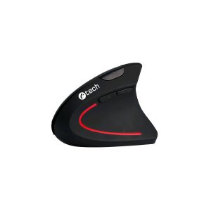 Myš C-TECH VEM-09/Vertikálna/Optická/Pre pravákov/1 600 DPI/Bezdrôtová USB/Čierna VEM-09