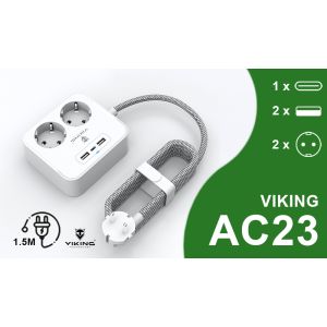 Síťový adaptér Viking AC23, rozbočovač, 5 výstupov VAC23
