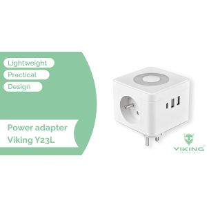 Síťový adaptér VIKING Y23L, biela VY23LW