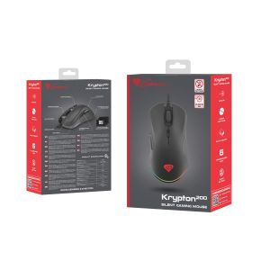 Genesis herná optická myš KRYPTON 200/RGB/6400 DPI/Herná/Optická/6 000 DPI/Drátová USB/Čierna NMG-1713