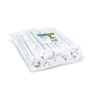 Slamka papierová Bubble Tea čierna Ø12mm x 21cm jednotlivo balená [100 ks]