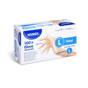 Rukavica (Vinyl) nepúdrovaná transparentná `L` [100 ks]