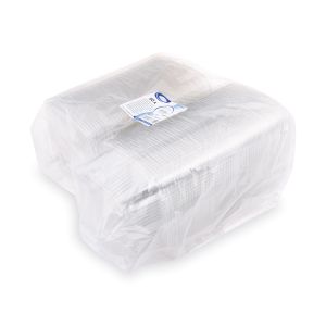 Miska (rPET) s viečkom hranatá priehľadná 1000ml [50 ks]