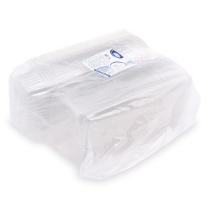 Miska (rPET) s viečkom oválna priehľadná 375ml [50 ks]