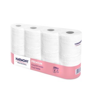 Toaletný papier Harmony Pro 3vrstvý biely Ø11,5cm 29m 250 útržkov [8 ks]