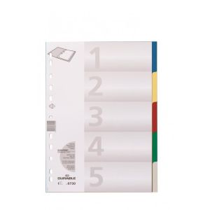 Plastový rozraďovač DURABLE 5-dielny farebný