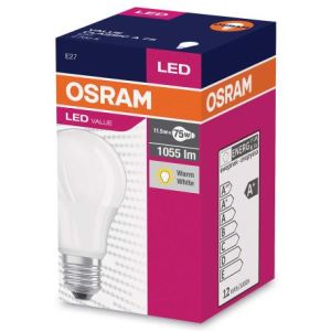 Osram LED žiarovka E27 11,5 W 2700K 1055lm VALUE A75-klasik matná 4052899971028