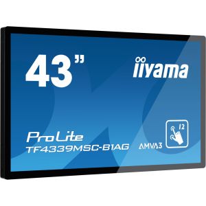 43" iiyama TF4339MSC-B1AG: AMVA, FullHD, capacitive, 12P, 400cd/m2, VGA, HDMI, DP, 24/7, IP54, čierny TF4339MSC-B1AG