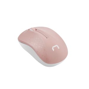 Natec optická myš TOUCAN/1600 DPI/Cestovná/Optická/Bezdrôtová USB/Biela-ružová NMY-1652
