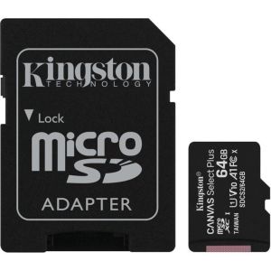 Kingston Canvas Select Plus A1/micro SDXC/64GB/100MBps/UHS-I U1/Class 10/+ Adaptér SDCS2/64GB