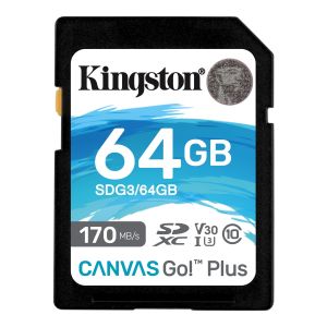 Kingston Canvas Go Plus/SDXC/64GB/170MBps/UHS-I U3/Class 10 SDG3/64GB