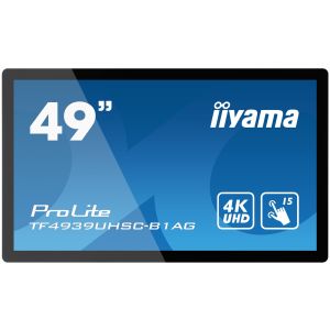 49" iiyama TF4939UHSC-B1AG: IPS, 4K, capacitive, 15P, 500cd/m2, VGA, HDMI, DP, 24/7, IP54, čierny TF4939UHSC-B1AG