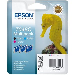 Cartridge Epson T048C, CMK, trojbalenie, multipack, originál