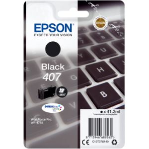 Cartridge Epson 407, T07U1, C13T07U140, čierna (black), originál