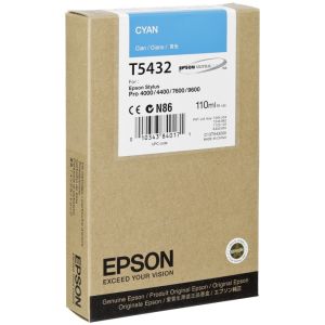 Cartridge Epson T5432, azúrová (cyan), originál
