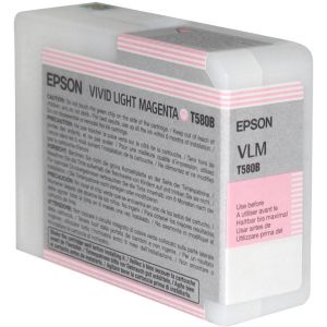 Cartridge Epson T580B, svetlá purpurová (light magenta), originál