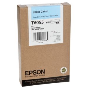 Cartridge Epson T6055, svetlá azúrová (light cyan), originál