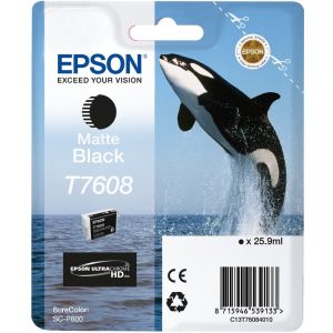 Cartridge Epson T7608, matná čierna (matte black), originál
