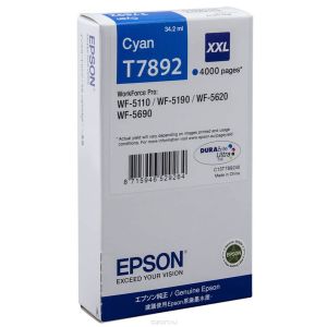 Cartridge Epson T7892, azúrová (cyan), originál