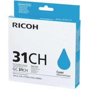 Cartridge Ricoh GC31HC, 405702, azúrová (cyan), originál