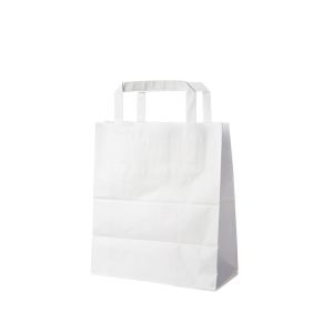 Papierové tašky 18+8x22 cm biele /50 ks/